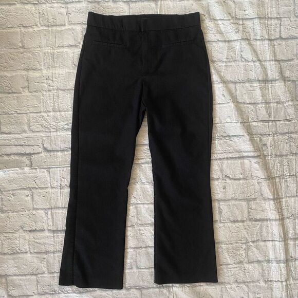 Zara women L pull on stretchy comfy cropped dress pants black - Picture 1 of 9